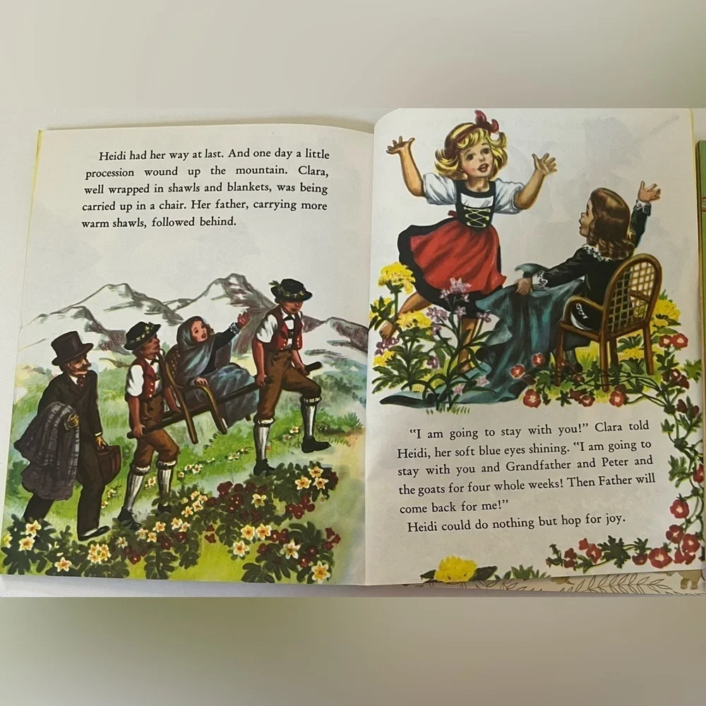 2 little golden books Heidi and Hansel & Gretel 1954